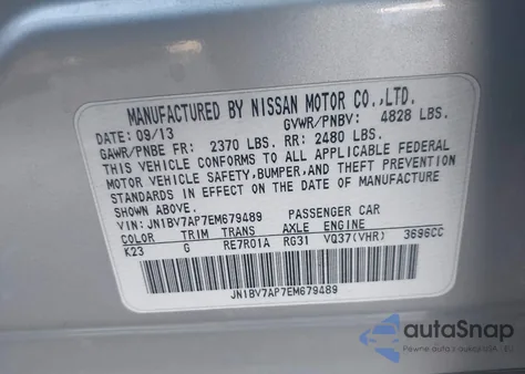 2014 Infiniti Q50 Premium z USA, uszkodzony, nr VIN JN1BV7AP7EM679489